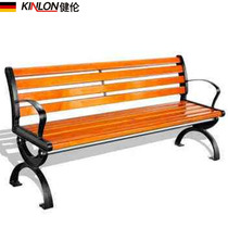 Jianlun outdoor park chair community iron art long seat chair scenic square solid wood stool garden outdoor bench chair