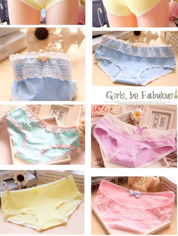 Cotton kích thước lớn cô gái dễ thương đồ lót cotton 裆 vải cotton sinh viên tóm tắt tuần hộp quà tặng đồ lót - Bộ quà tặng quần lọt khe