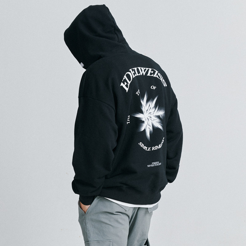 SIMPLE RIMLESS Unreal Snow Letter Linked Sweatshirt Men Winter State tide loose warm Vibe coat