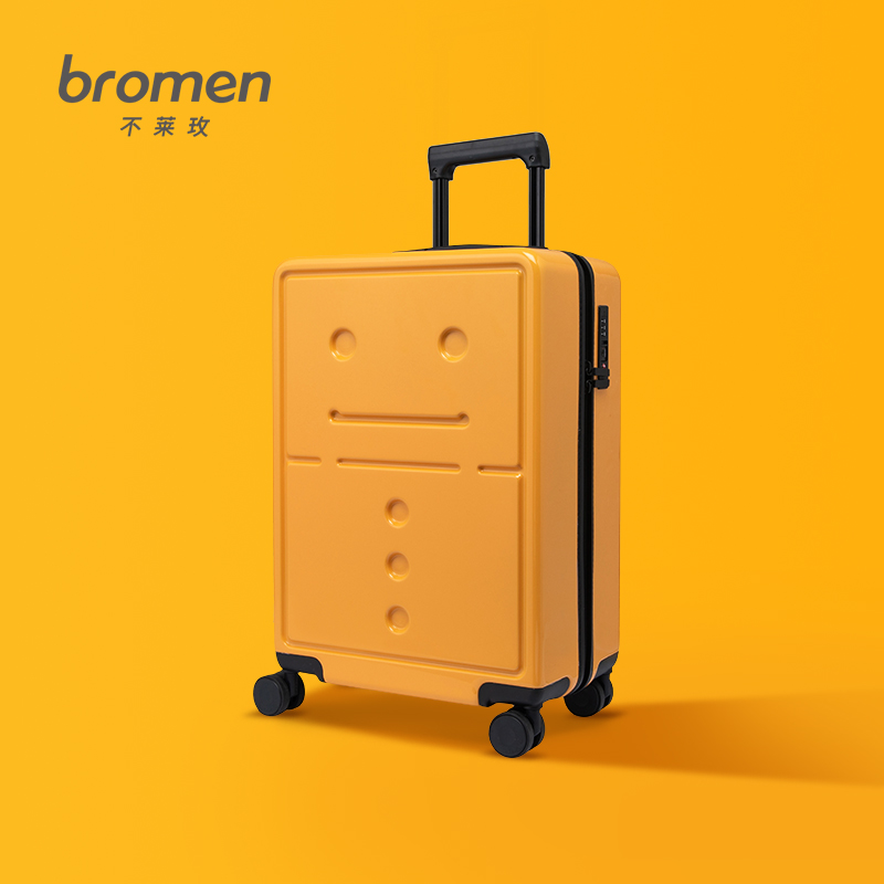 Bremel cute smiling face luggage suitcase female student small lightweight silent boarding 16 children parent-child 20 inch