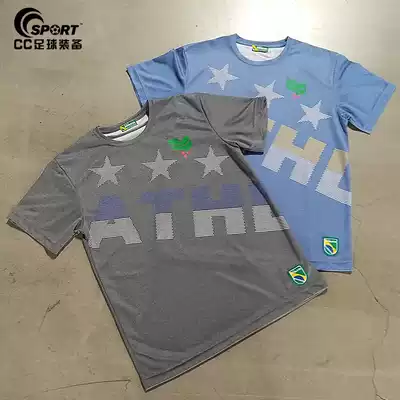 Athleta short-sleeved men running quick-drying clothes breathable sweat-absorbing summer short-sleeved fitness loose running retro T-shirt round neck