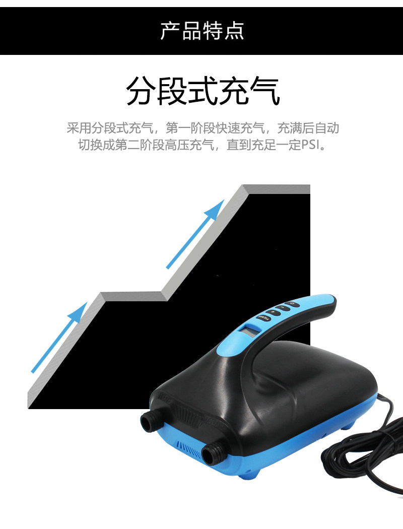 Насос 车载12v电动充气泵桨板直立板皮划艇冲锋舟橡皮艇充气船打气泵 OTHER
