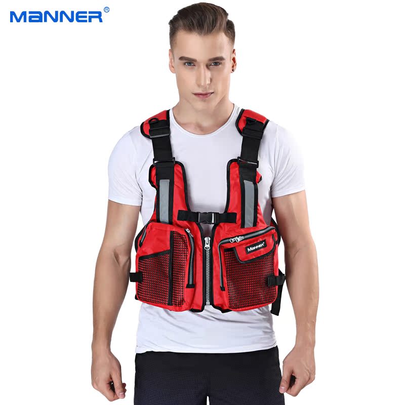 Adult professional fishing vest swim vest large snorkeling alum fishing suit thick rafting portable life jacket
