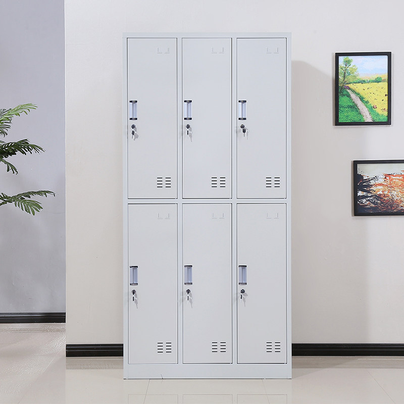 Sanhua brand six-door locker Staff dormitory wardrobe Steel lockable iron cabinet thickened locker Bathroom dedicated