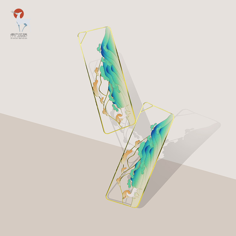 Oriental Secret Language to the beauty of Dunhuang (Emerald China)Nine-color deer hollow metal bookmark gift National Treasure