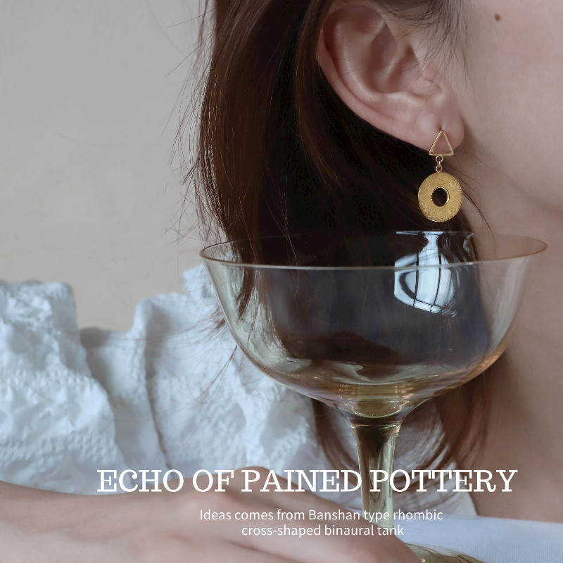 Oriental Secret Language Gansu Provincial Museum Titanium steel ear needles Femininity earrings Earrings Earrings Valentine's Day gift Tao Gu Lingyin