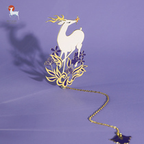Oriental Secret Language to the United States Dunhuang Moonfall Xianhua Ancient Style Nine-color Deer Metal Hollow Bookmark Museum Graduation Gift