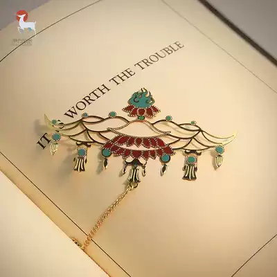 Oriental Secret Language to the United States Dunhuang pavilion pavilion Ru cover Classical Chinese style hollow metal bookmark Museum graduation gift