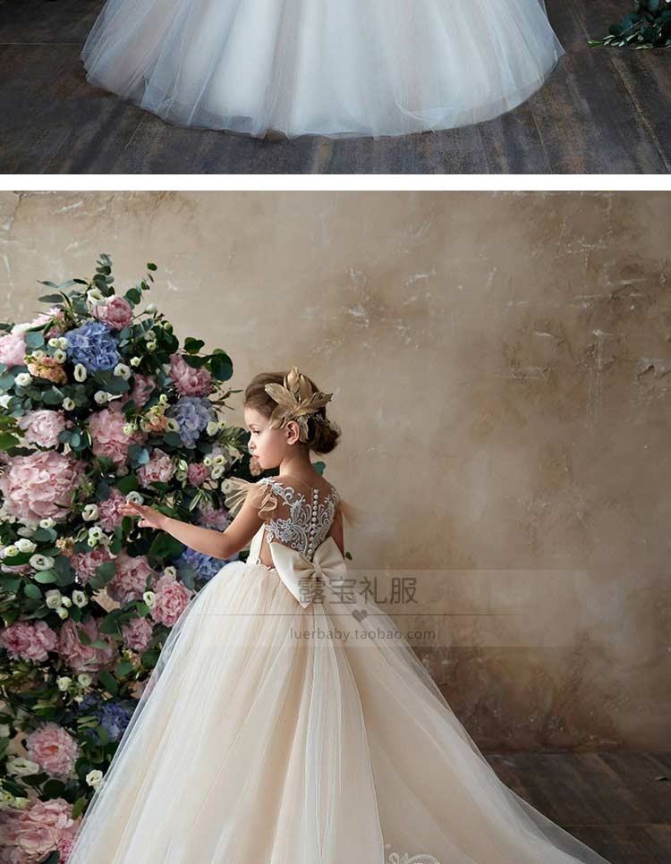2018 trẻ em mới ăn mặc công chúa mẫu váy catwalk dạ hội cô gái trailing chủ trang phục piano váy trẻ em đẹp