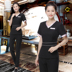 Beauty salon làm việc quần áo của phụ nữ mùa thu mới bồn tắm spa chân trung tâm y tế massage đẩy để có được bộ làm đẹp kỹ thuật viên 