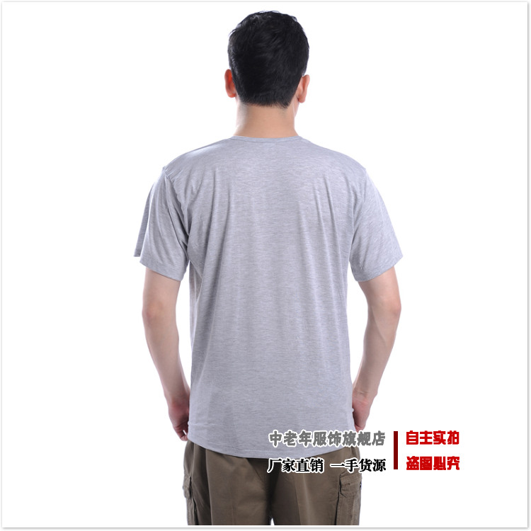 Mùa hè trung niên và người đàn ông lớn tuổi của trắng vest cotton ông già của áo loose ông già ngắn tay t-shirt cotton daddy