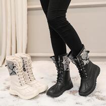 2024 winter new style thickened velvet Northeastern outdoor snow boots for women leather waterproof anti-slip warm large cotton shoes