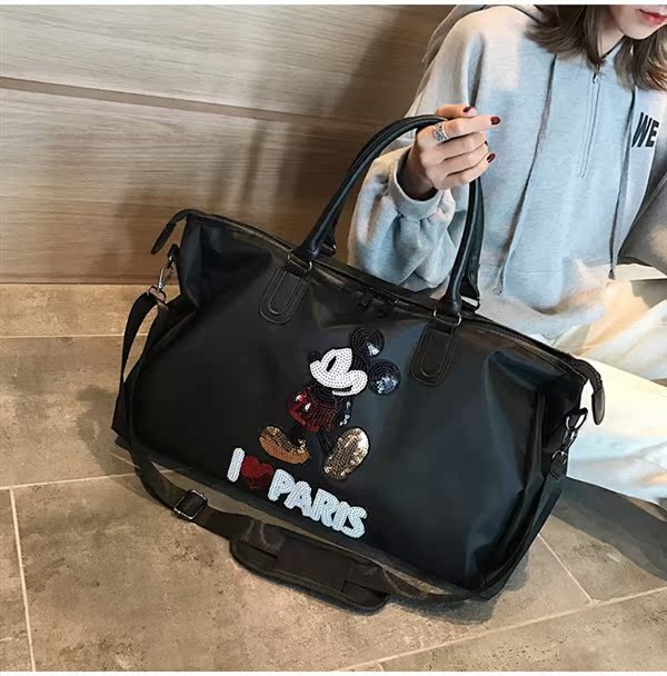 2019 thời trang mới túi du lịch phong cách châu Âu và Mỹ sequin không thấm nước Mickey Mouse Fitness túi - Túi du lịch túi đeo chéo nam