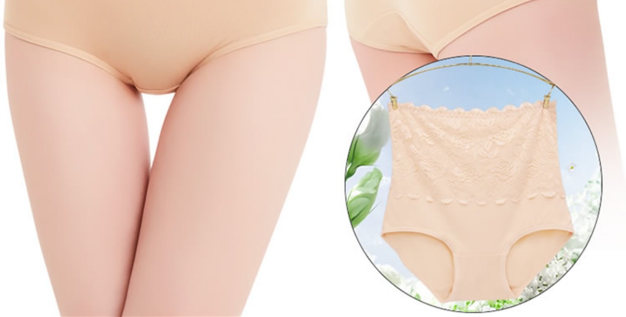Ting Mei Weiman 3 hộp quà tặng vải cotton ren nữ đồ lót eo cao bụng lớn kích thước quần cotton quần lót chữ c