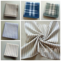 Large size 60 yarn-dyed mens cotton cotton handkerchief quality soft handkerchief clearance special offer flaw treatment