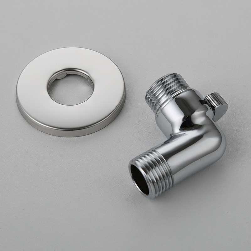 Brass thickened belt switch quick opening water stop live connection inside and outside tooth elbow space-saving ultra-short triangular valve ceramic valve