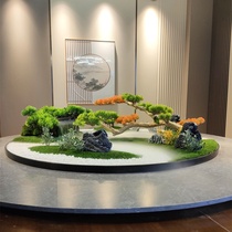 Flower arrangement in the middle of the dining table electric turntable flower arrangement flower arrangement high-end hotel restaurant miniature landscape arrangement