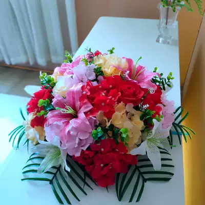 Round table decoration flower turntable set-up table flower restaurant box flower round table flower hotel electric table flower opening flower