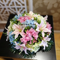 New Hotel big table flower set flower simulation Flower Hotel Round Table turntable flower fake flower opening flower basket welcome Flower Ball