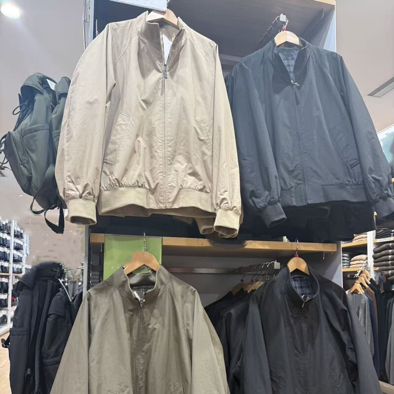 Fitting Room-Produced Spring Casual Harrington Stand-Up Collar Long-Sleeve Zip-Up Loose Jacket for Men and Women 484610
