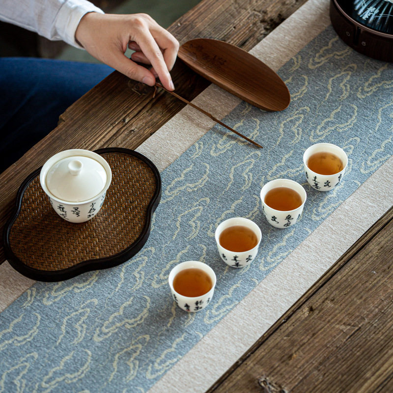 Waterproof Table Flag American Extravaganza Upscale Tea Mat Tea Table Cloth Nordic Tea Room Tea Ceremony Tea Art Dry Bubble Appliance Cloth Art