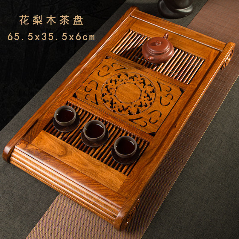 Solid wood tea tray drawer type water storage Japanese style simple tea table tea sea Kung Fu tea set tray water storage and drainage