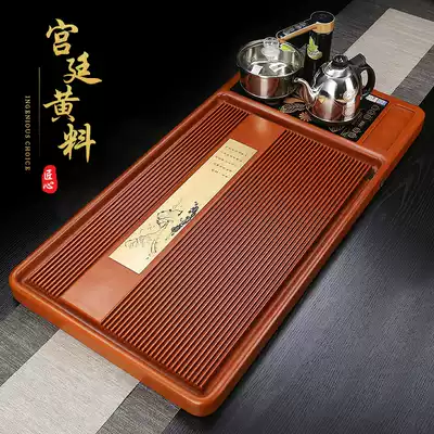 Electric Wood tea tray household high-grade whole set of kung fu tea set tea table kettle automatic integrated individual copper