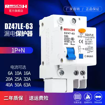 DZ47LE-63 Leakage Protection Circuit Breaker 1p N Household Small Open C45 Single Phase Air Switch 10-63A