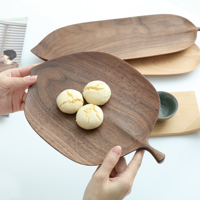 Black Walnut Tray Japanese Simple Creative Snacks Beech Tea Plate Small Tea Tour Europe