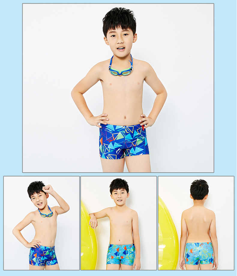 Quần bơi trẻ em Li Ning quần boxer nam bảy màu cho bé trai quần bơi thanh niên quần bơi nước nóng bộ đồ tắm mùa xuân - Bộ đồ bơi của Kid áo bơi cho bé