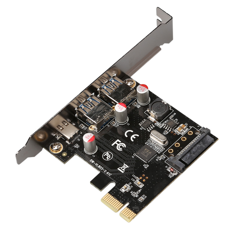 DIEWU PCI-e to USB3 1Type-C expansion card USB3 0A can be positive and negative adapter card graphics card