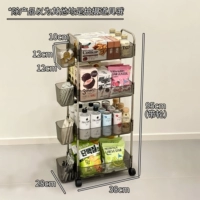 Черная тележка - 4 этажа (с 4 висящими корзинами)