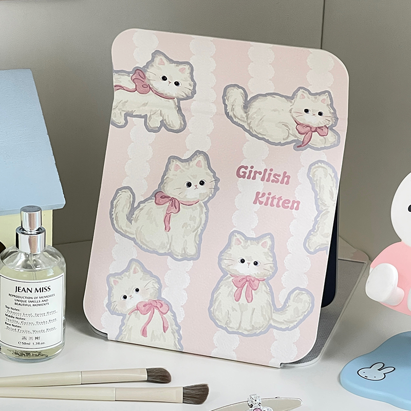 デスクトップ折りたたみ化粧鏡ドレッシングテーブルフリップスタンドHD小型ミラー女性ポータブルかわいい小さな化粧鏡