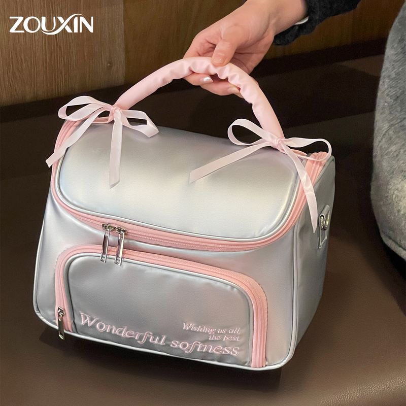 Portable Cosmetic Bag for Women, Large-Capacity Cosmetic Storage Bag, Travel Makeup Brush Multi-Functional Partitioned Toiletry Bag Portable Cosmetic Bag for Women, Large-Capacity Cosmetic Storage Bag, Travel Makeup Brush Multi-Functional Partitioned Toiletry Bag