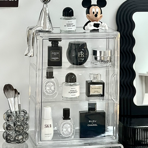 Прозрачные настольные духи, косметическая коробка для хранения для ухода за кожей, туалетный столик, помада