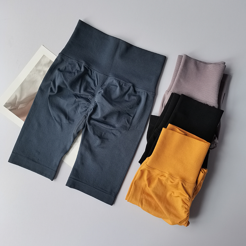 Peach-Shaped Buttocks High-Waisted Sports Shorts for Women, Elastic Quick-Drying Yoga Shorts, Training Running Fitness Tight-Fitting Mid-Length Pants