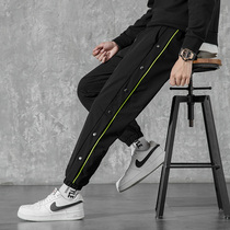 Mens trend sports casual pants spring and autumn Korean version of the new loose fashion drawstring trousers letter printing womens pants