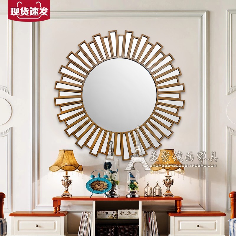 European decorative mirror living room entrance mirror fireplace mirror custom mirror art hanging mirror wooden restaurant hanging mirror background wall mirror