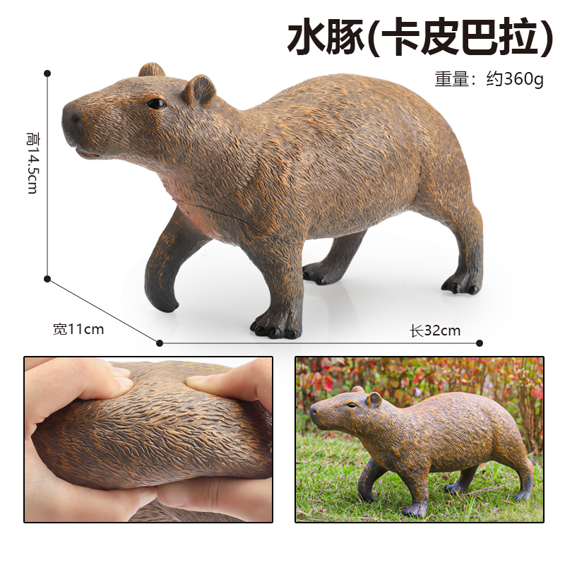 Soft Plastic Aquarium Wild Animal Toy Artificial Capybara Chinchilla Model Alpaca Ornament Boy Birthday Gift