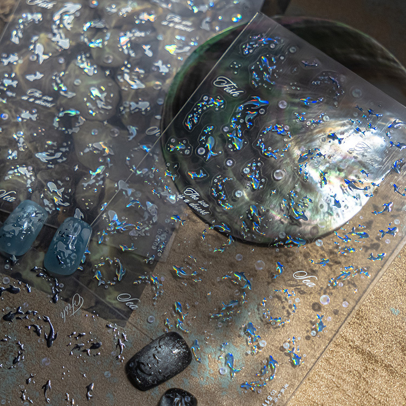 Stars and Sea Nail Art Stickers Metallic Silver Shell Light Summer Ocean Small Goldfish Dolphin Nail Stickers Decoration Stars and Sea Nail Art Stickers Metallic Silver Shell Light Summer Ocean Small Goldfish Dolphin Nail Stickers Decoration