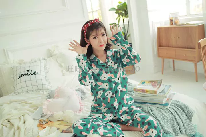 Bộ đồ ngủ dài tay cotton cho bố mẹ và bé thỏ dễ thương cho bé trai và bé gái