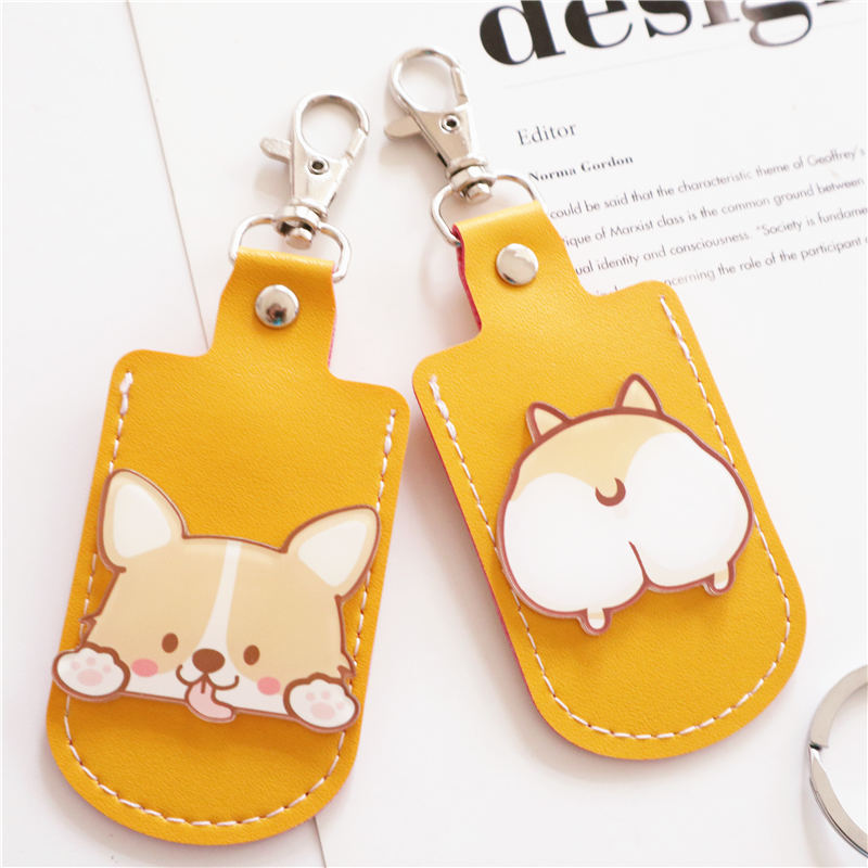 Community mini water drop-shaped rectangular small access control card cover Induction elevator card keychain Bus card cute