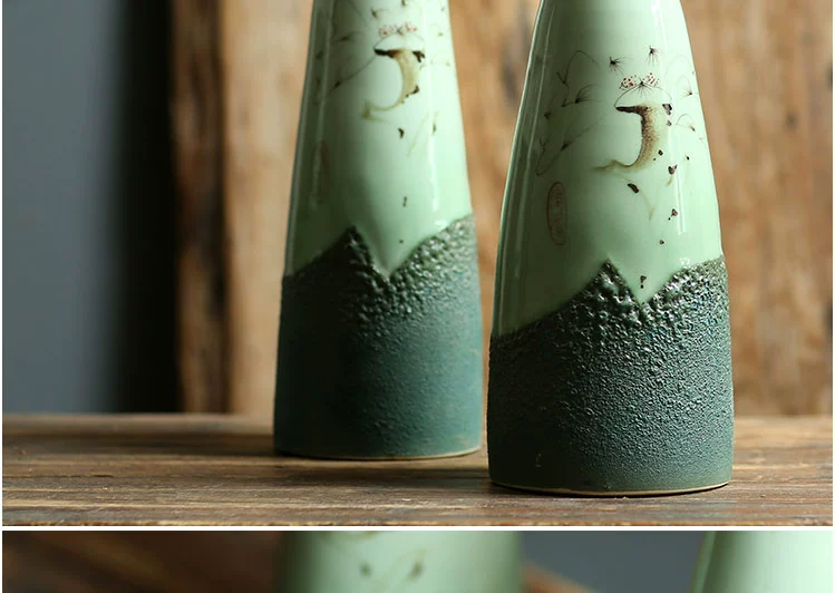 [Giải phóng mặt bằng] Bình hoa khô [Bong bóng vẽ tay] Trang trí phòng khách Hoa sắp xếp Đồ gốm đơn giản tại nhà - Vase / Bồn hoa & Kệ