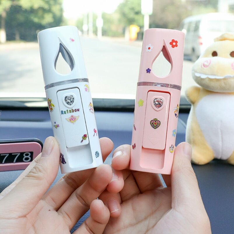 Nano spray moisturizing instrument cartoon portable humidifier face cold spray student cute girl hand-held face steamer
