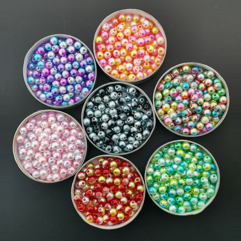 abs imitation pearl diy hand-woven jewelry beaded material color plastic mermaid color simulation pearl loose beads
