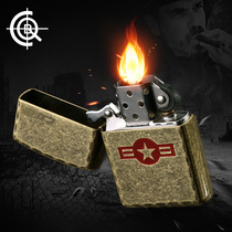 cqb military fan supplies windproof retro metal copper kerosene lighter creative military fan cigarette lighter personality lighter