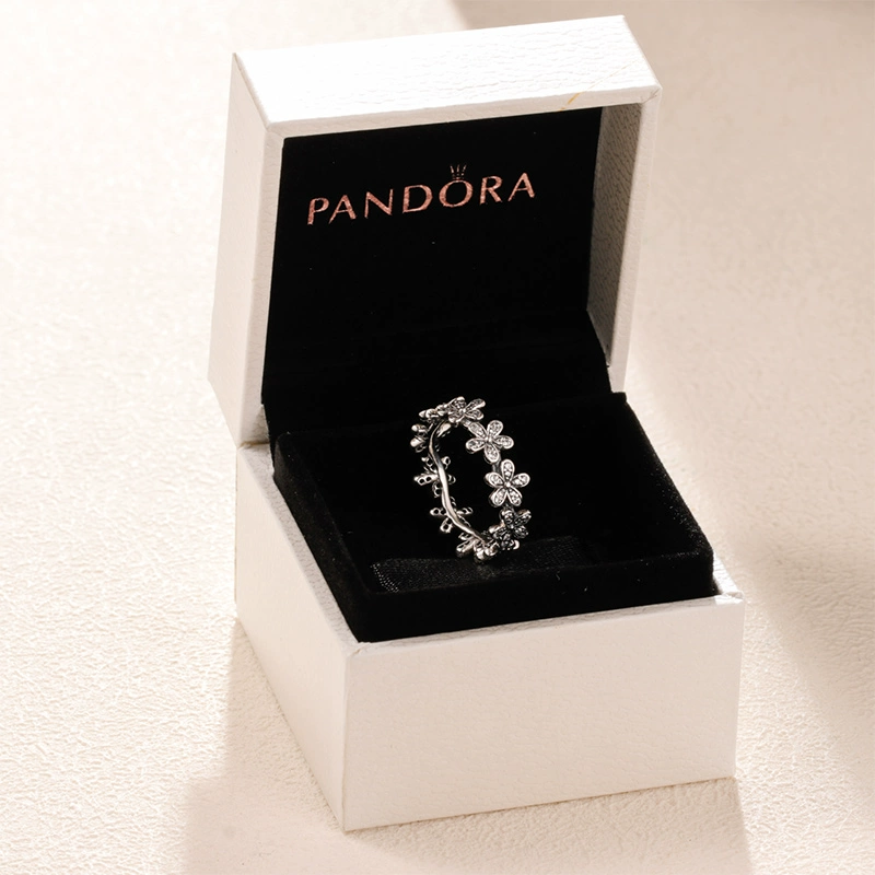 Pandora Pandora daisy vòng hoa nữ 925 sterling bạc ngón trỏ nhẫn cá tính xếp chồng 190934CZ - Nhẫn