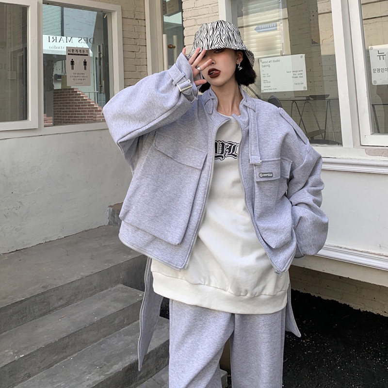 How to foam 2022 Spring new casual jacket sweatpants thick cotton T suit women's pants fashion suit Chains