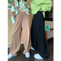 How to foam your legs Harlan sports pants children autumn winter black casual pants with high waist loose and long pants design sensation