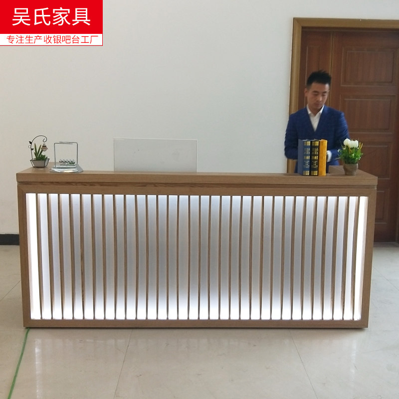 Chinese style bar collection silver counter beauty salon front desk Minjuku hotel Dining Hall Hotel Reception Desk Solid Wood Day Style
